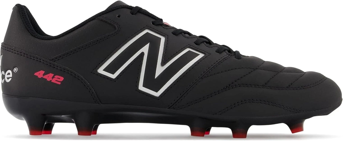 New Balance Men's 442 V2 Team FG Soccer Shoe, Black/White, Medium, Size 12