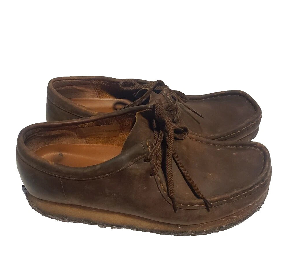USED - Size 9.5 M - Clarks Originals Wallabee Mens Dark Brown Natural Crepe Sole