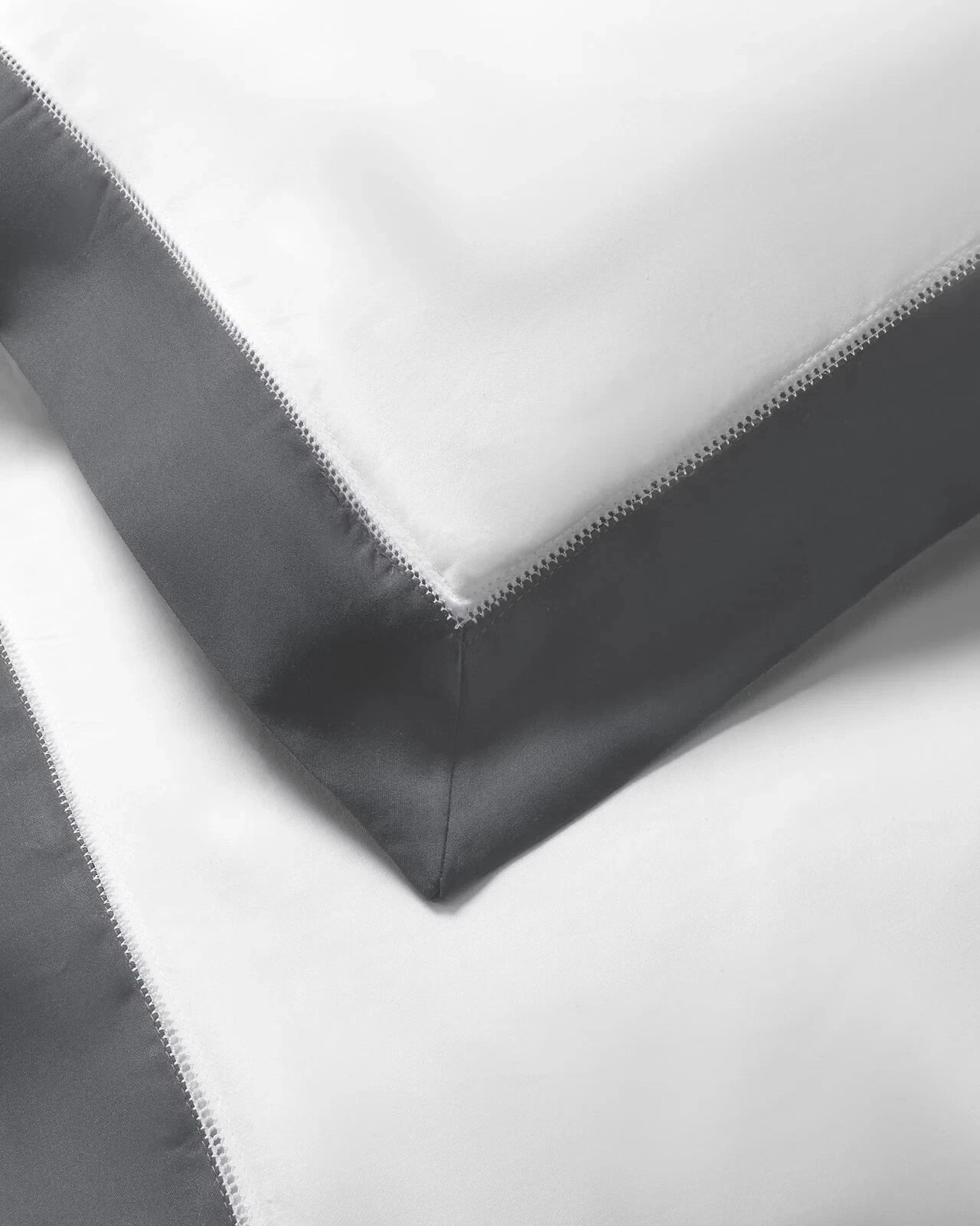 Ralph Lauren RL Organic Sateen Border Twin Duvet Cover $330 Graphite FREE SHIP!!