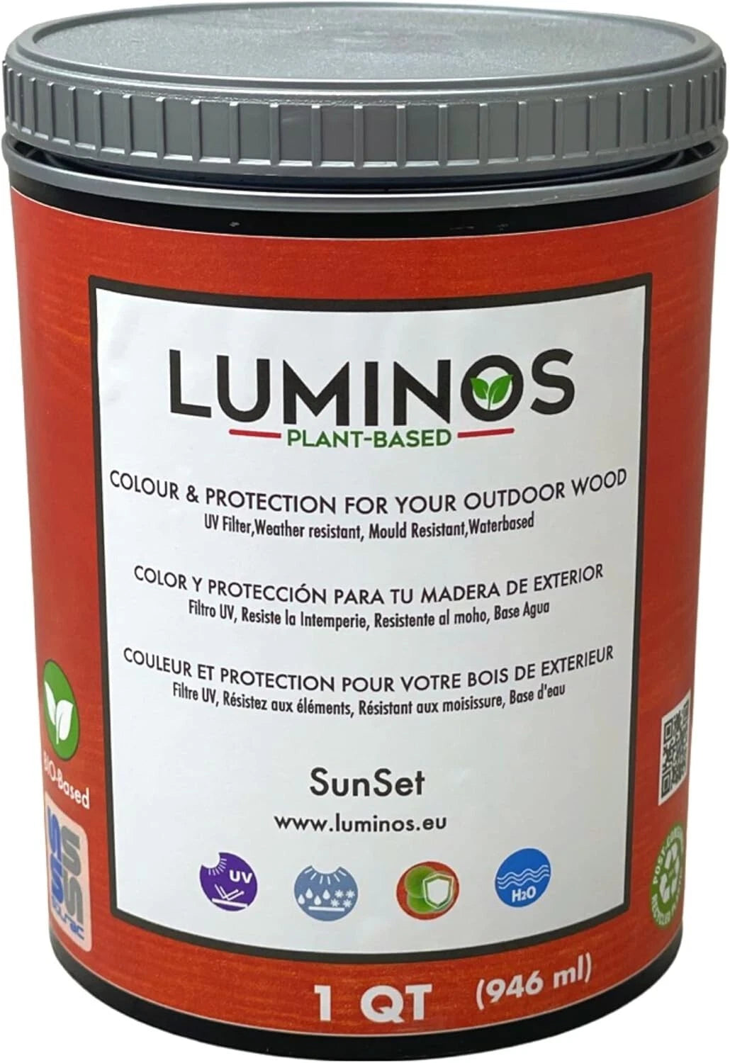 Luminos LUM1119 - Sunset- Oudoor Water-Based Wood Finish Stain Protector 1QT
