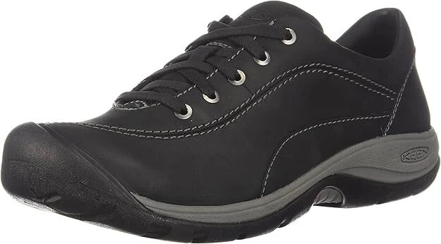 KEEN Women's Presidio 2 Leather Low Height Oxfords Black/Steel Grey Size 5 Med