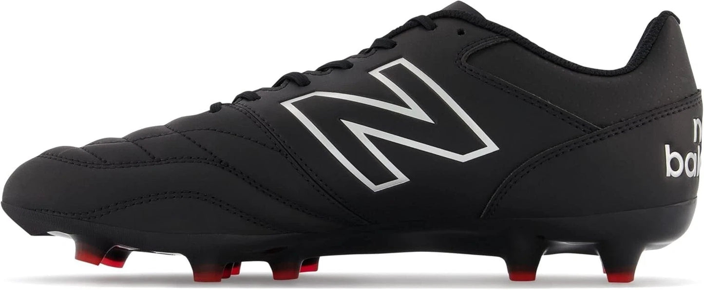 New Balance Men's 442 V2 Team FG Soccer Shoe, Black/White, Medium, Size 9.5