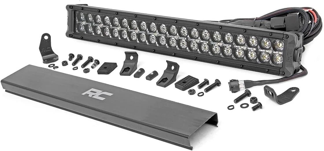 Rough Country 20" Black Series Dual Row LED CREE Light Bar | White DRL - 70920BD
