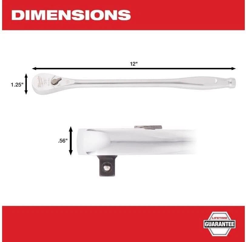 Milwaukee 48-22-9037 Ratchet - Chrome Vanadium Steel - 12 in