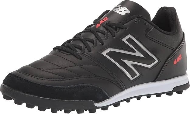 New Balance Men's 442 V2 Team TF Soccer Shoe, Black/White, Medium, Size 12