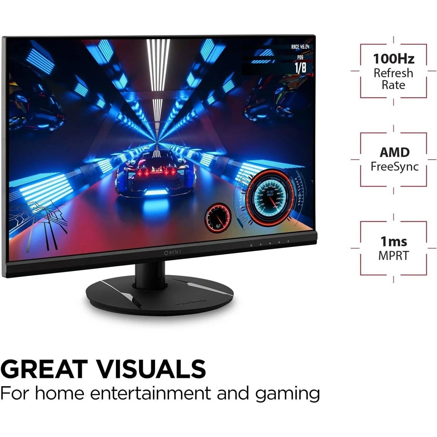 ViewSonic VX2416 IPS FreeSync Gaming Monitor, 100Hz (CR)