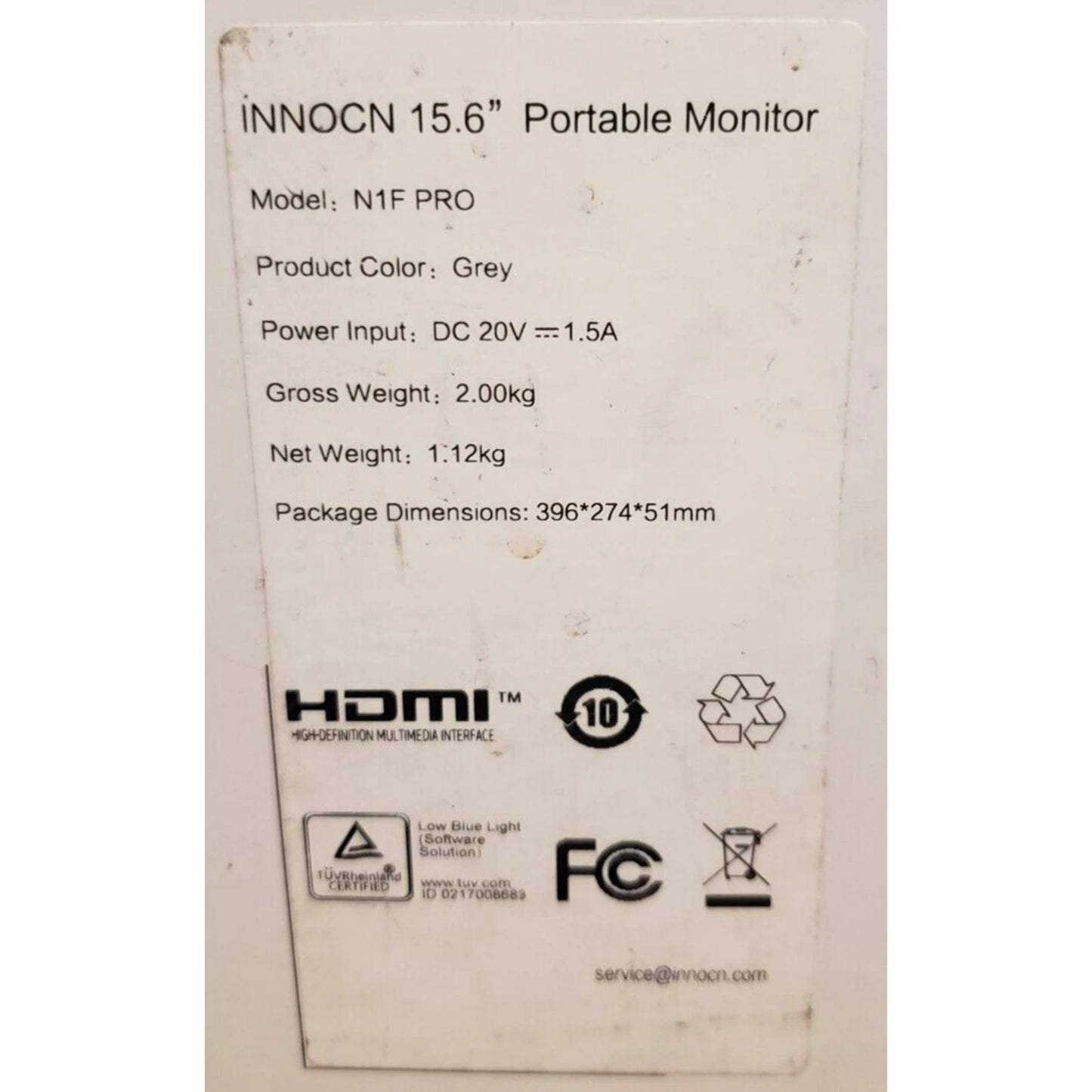 NEW - INNOCN N1F PRO 15.6 INCH 1080P ULTRA SLIM PORTABLE LAPTOP MONITOR