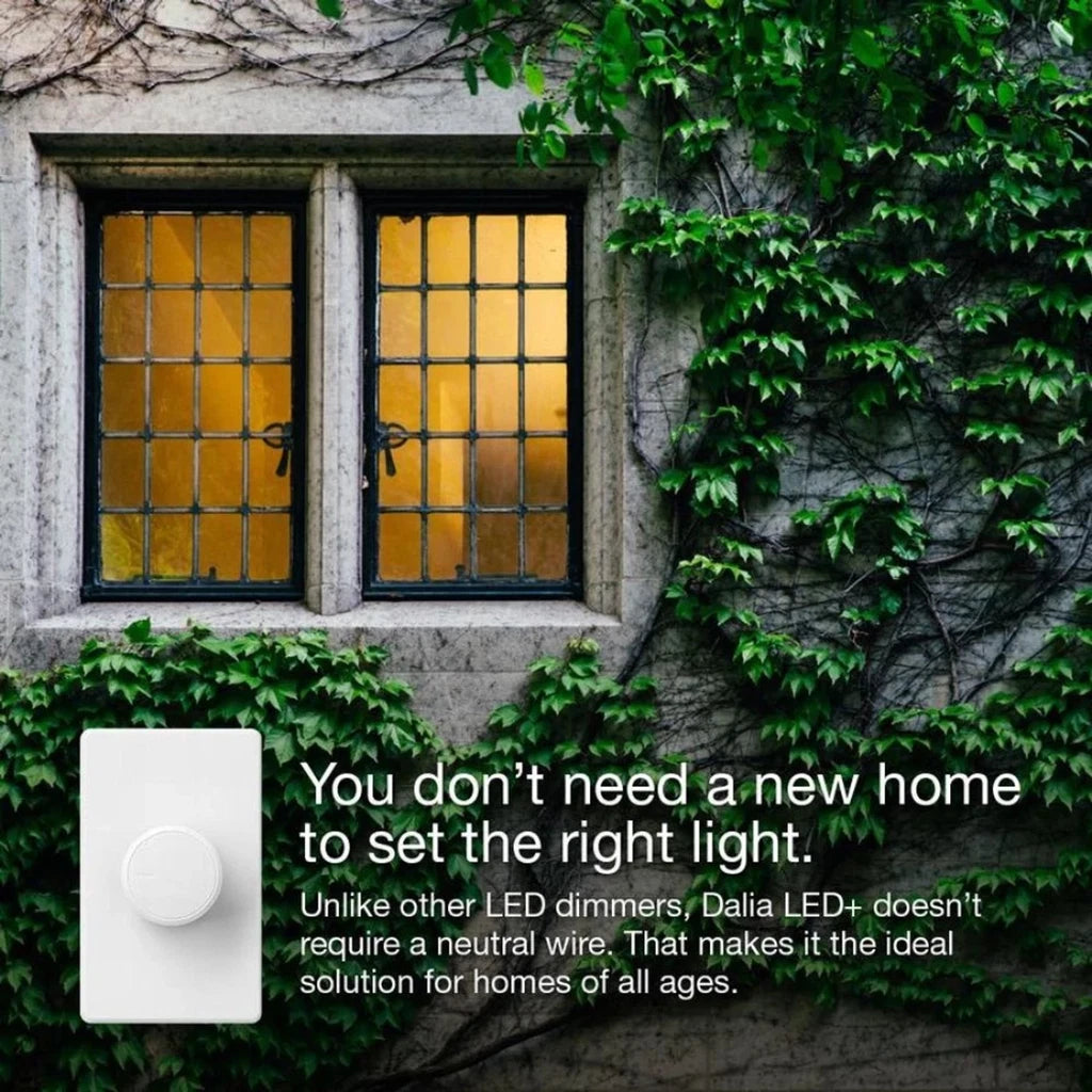 Lutron LED Softglow Dalia Dimmer RCL-153PNLH-WH White Single Pole or 3 Way 120V
