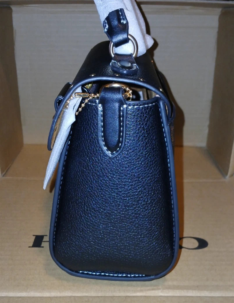 Coach Morgan Top Handle Satchel In Colorblock Signature Canvas With Rivets NWT