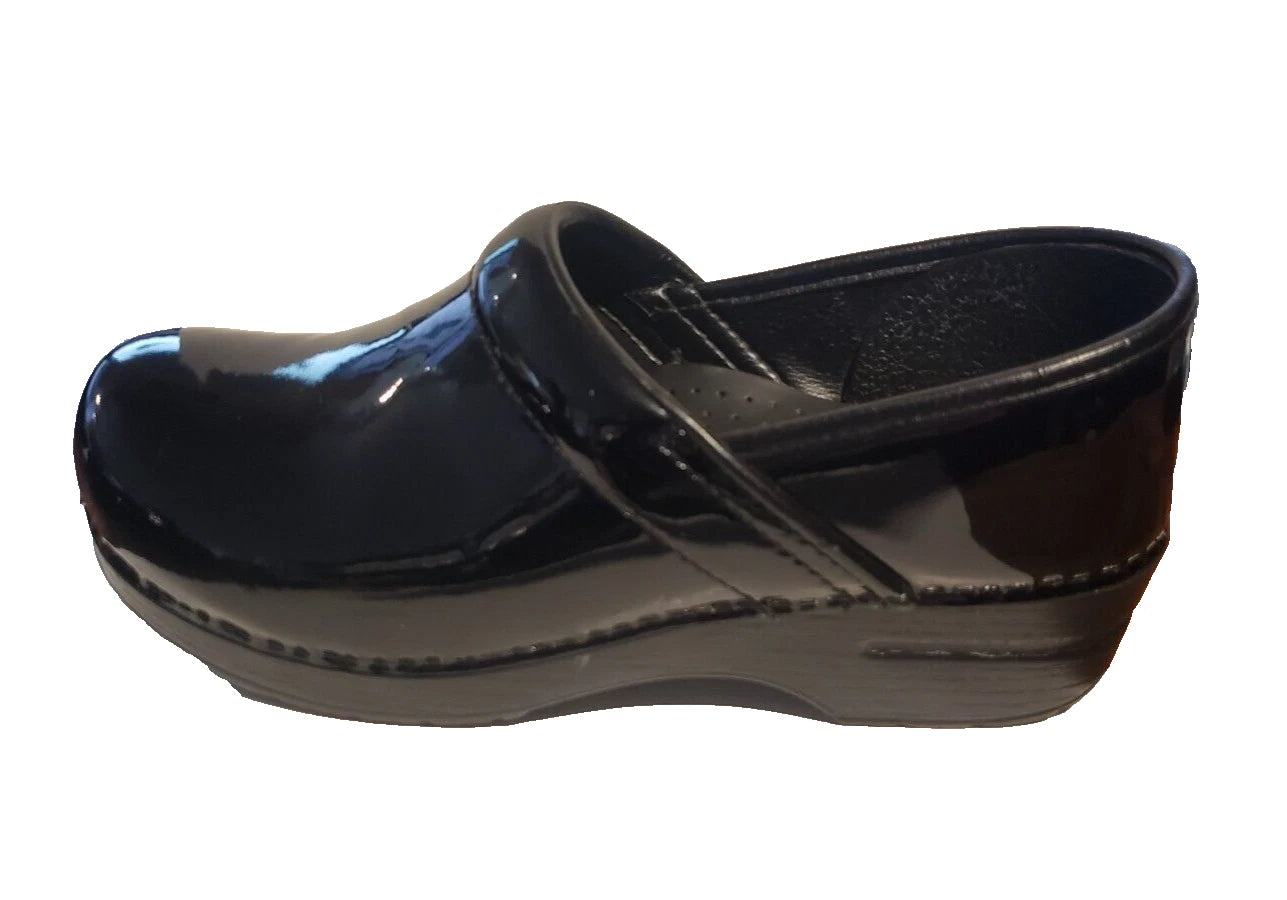Dansko Women's Professional Black Patent Clogs - Size US 10.5-11 - EU 41