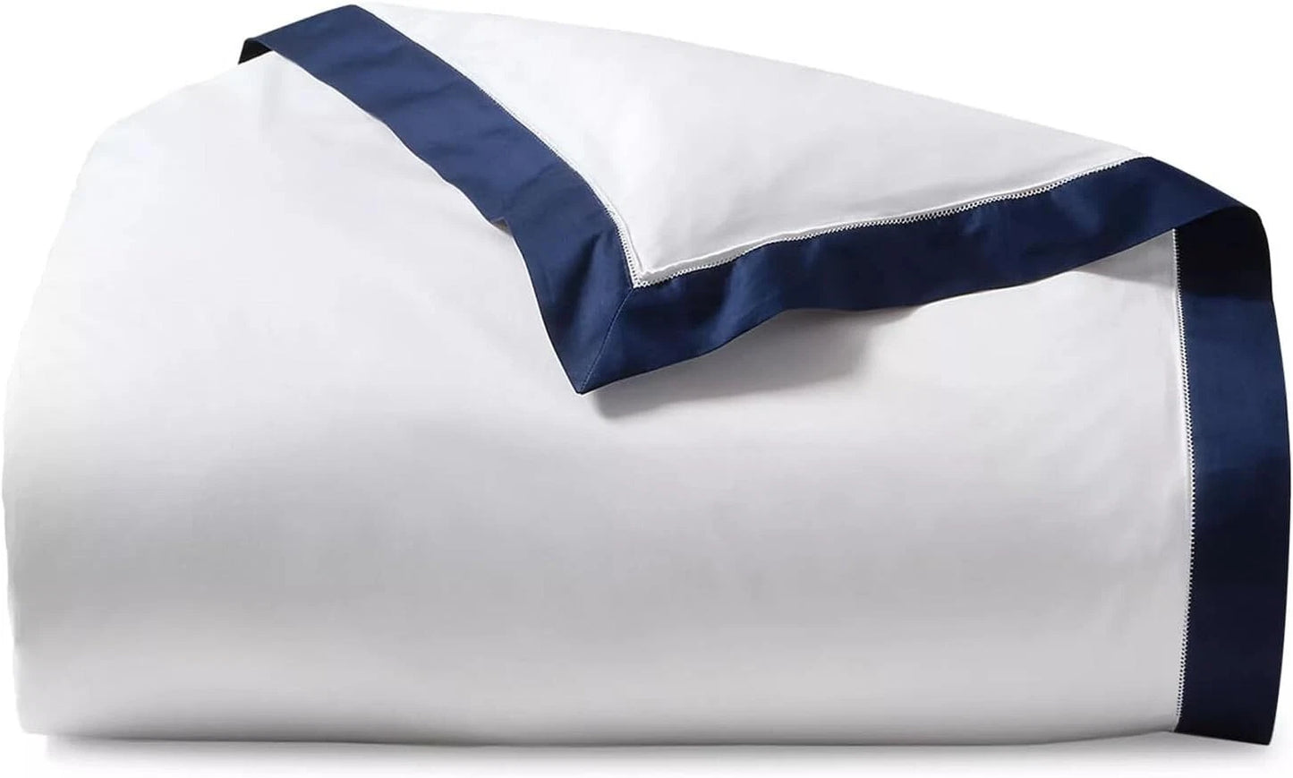 Ralph Lauren RL Organic Sateen Border Queen Duvet Cover $400 Polo Navy