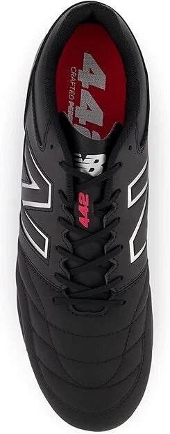 New Balance Men's 442 V2 Team FG Soccer Shoe, Black/White, Medium, Size 12