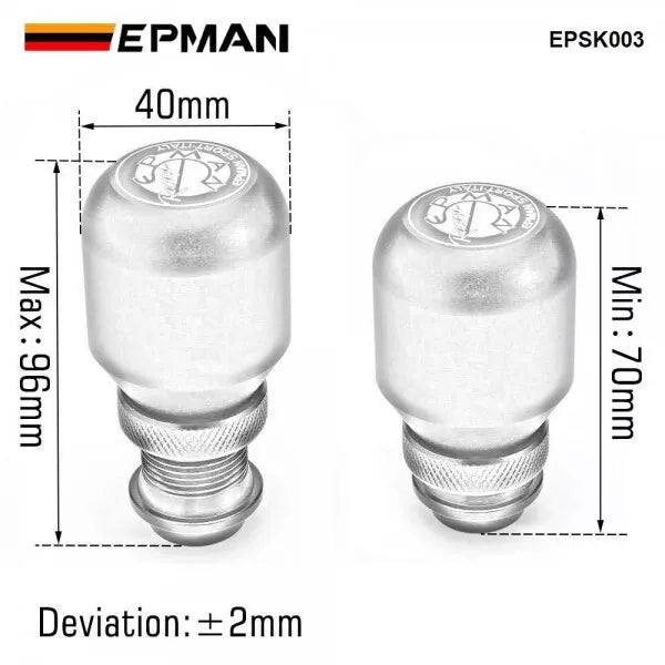 NEW EPMAN Universal Aluminum Height Adjustable Shift Knob TITANIUM FREE SHIPPING
