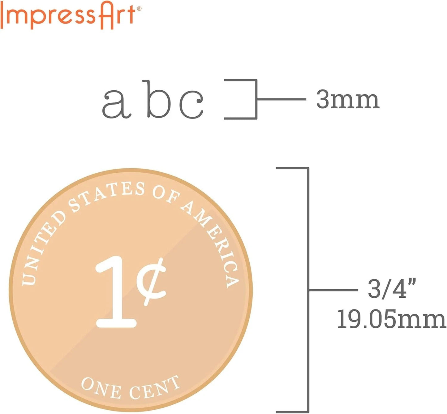 ImpressArt Typewriter Font Metal Letter Stamps, 3mm Lowercase Steel Alphabet Pun