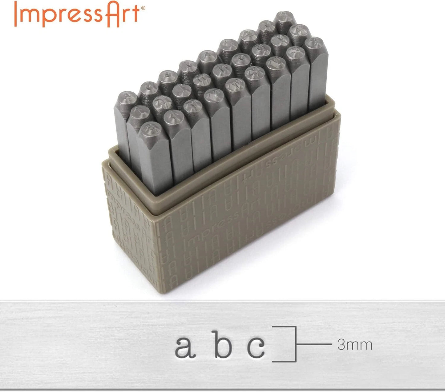 ImpressArt Typewriter Font Metal Letter Stamps, 3mm Lowercase Steel Alphabet Pun