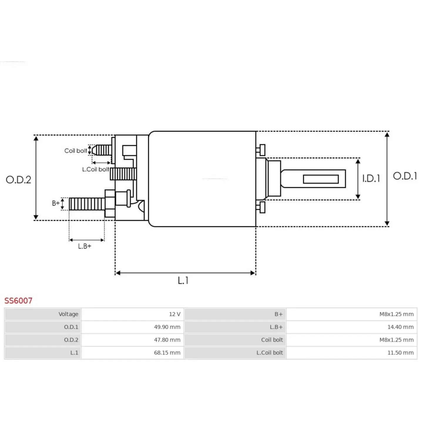 AS Solenoid Switch, starter AS-PL SS6007 5901259434491