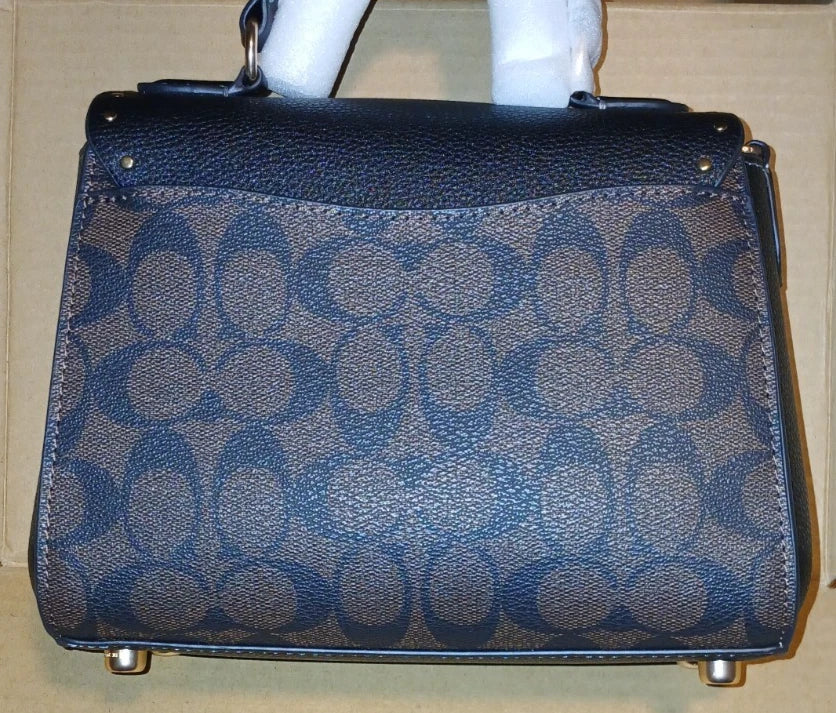 Coach Morgan Top Handle Satchel In Colorblock Signature Canvas With Rivets NWT