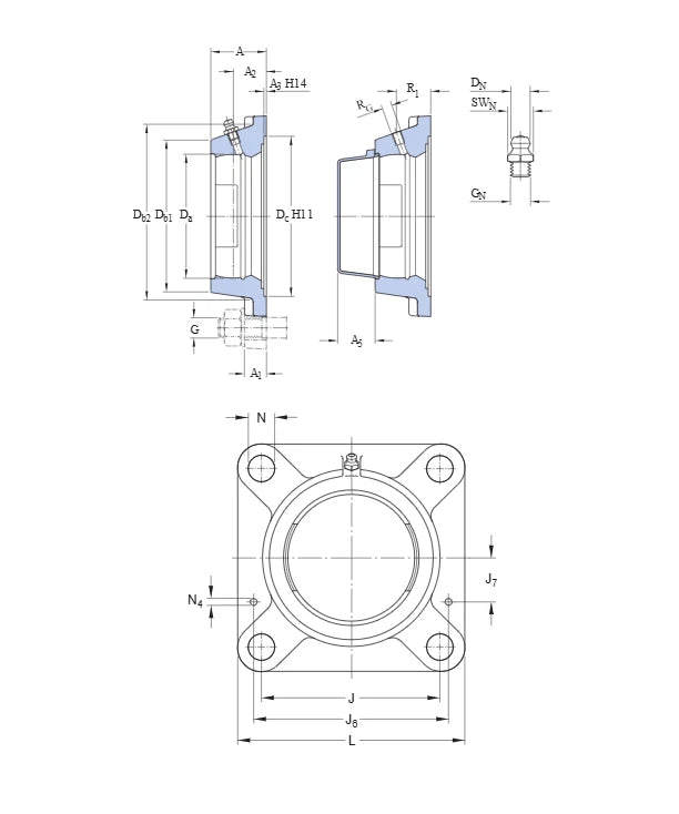 NEW SNR FE204 UC204G2 Bearing with Housing FREE SHIPPING