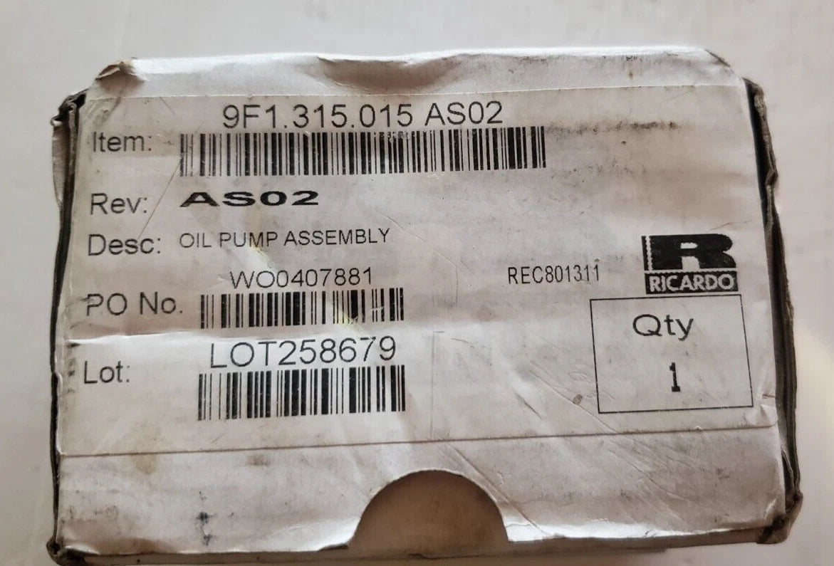 NEW - RICARDO OIL PUMP - W00407881 - 9F1.315.015 AS02 - FREE SHIPPING