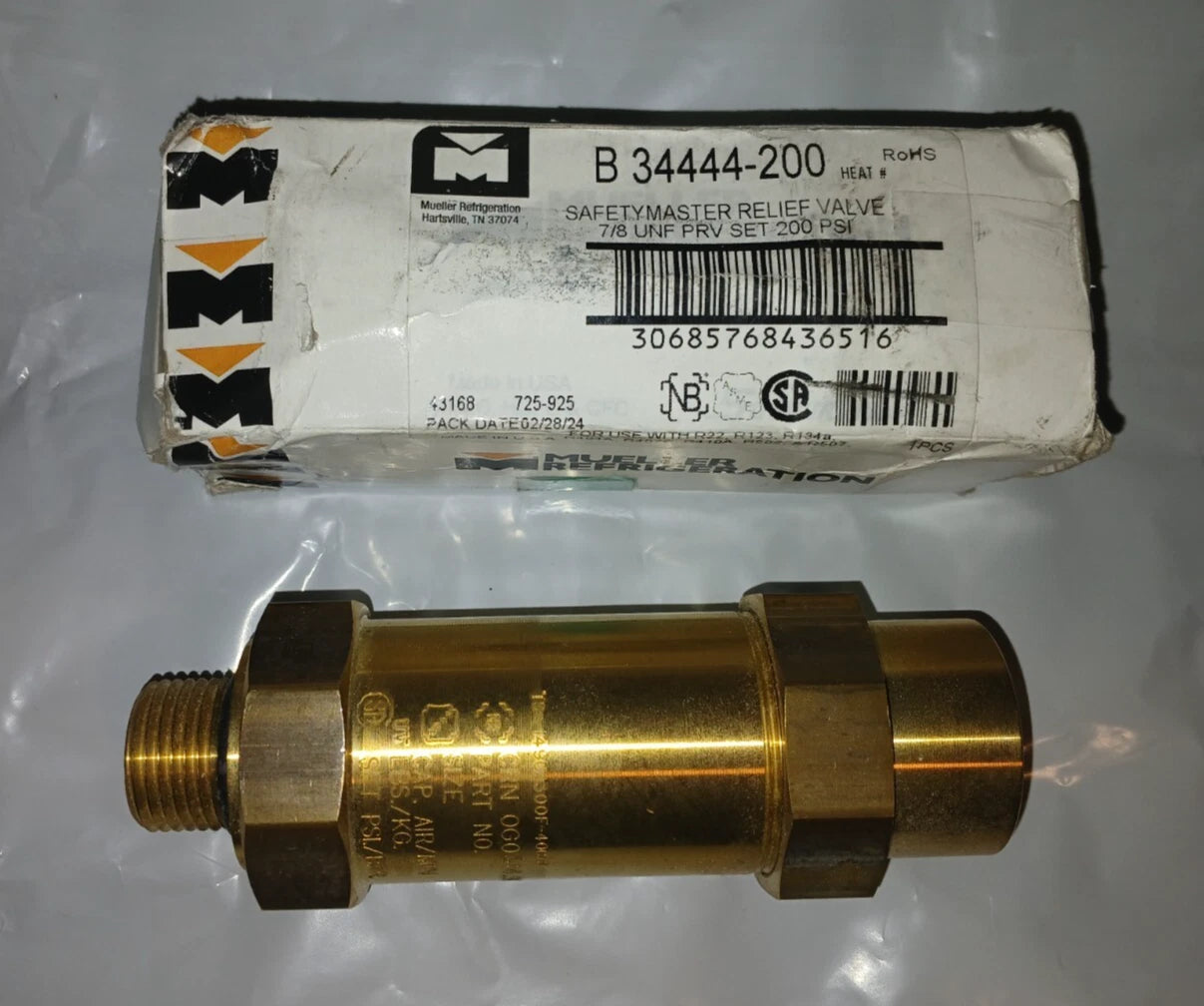 Mueller Industries Safetymaster Relief Valve 7/8 UNF PRV 200 PSI