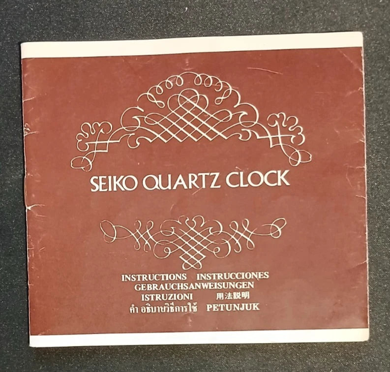 Vintage Seiko Quartz Brass Desk Mantle Clock Dual Chimes Works! Original Ppwk!