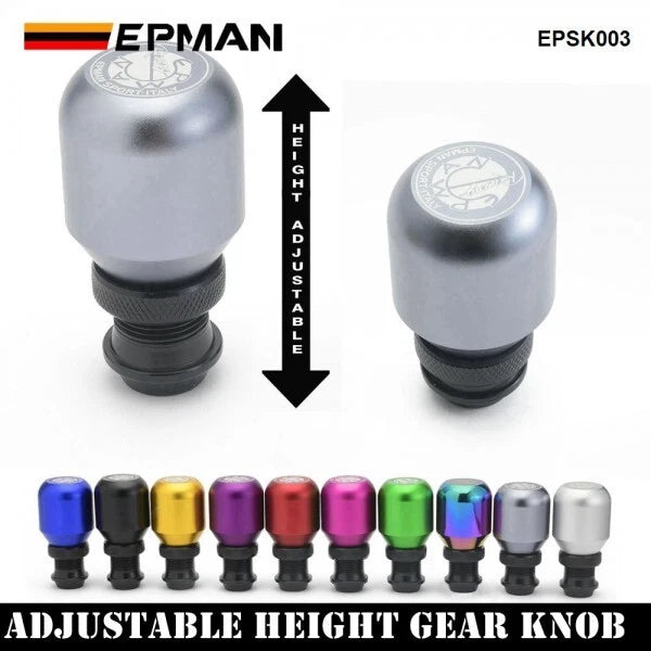 NEW EPMAN Universal Aluminum Height Adjustable Shift Knob TITANIUM FREE SHIPPING