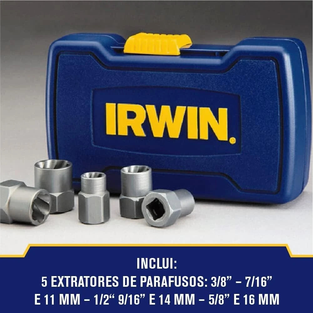 IRWIN HANSON BOLT GRIP Stripped Bolt Extractor Removers Base Set 5 Piece 394001