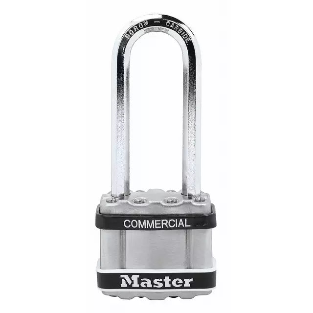 (4 Pack) Master Lock M1kaljsts Padlock, Keyed Alike, Long Shackle, Stainless