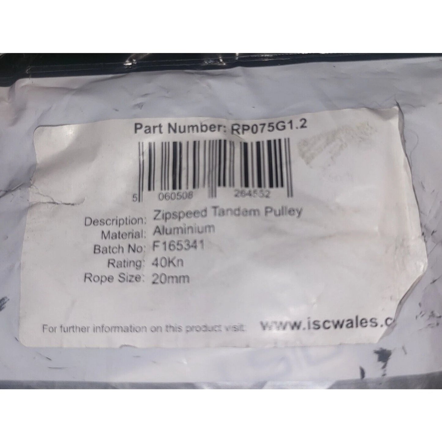 ISC RP075G1.2 Zipspeed Tandem Speedline Zipline Flying Fox Pulley 20mm