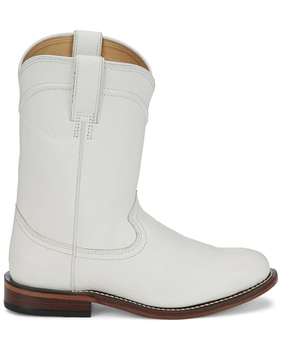 Justin Holland Vintage White Water Buffalo 10in Women J11 Roper Toe Size 7B