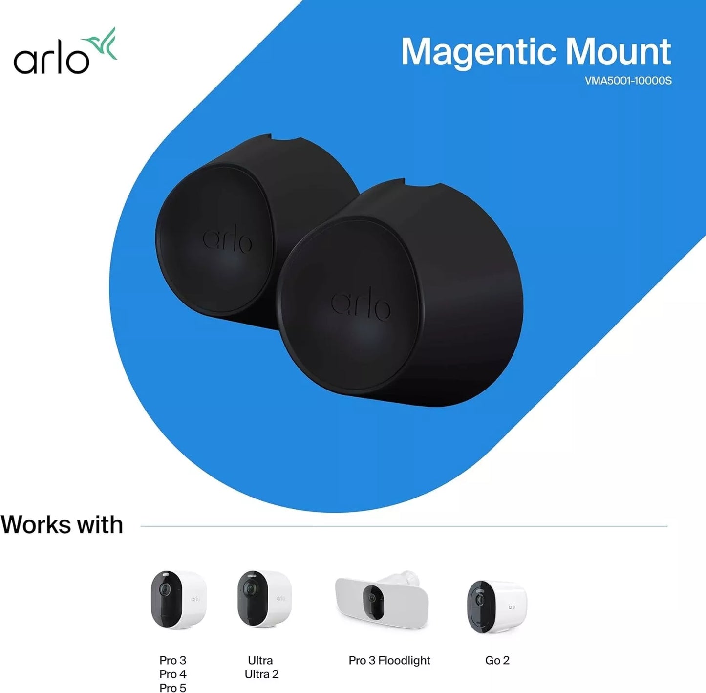 2 Pack Arlo Magnetic Wall Mounts For Arlo Ultra, Ultra 2, Pro 3/4 VMA5001-10000S