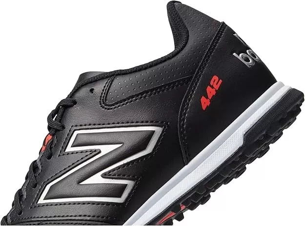 New Balance Men's 442 V2 Team TF Soccer Shoe, Black/White, Medium, Size 12