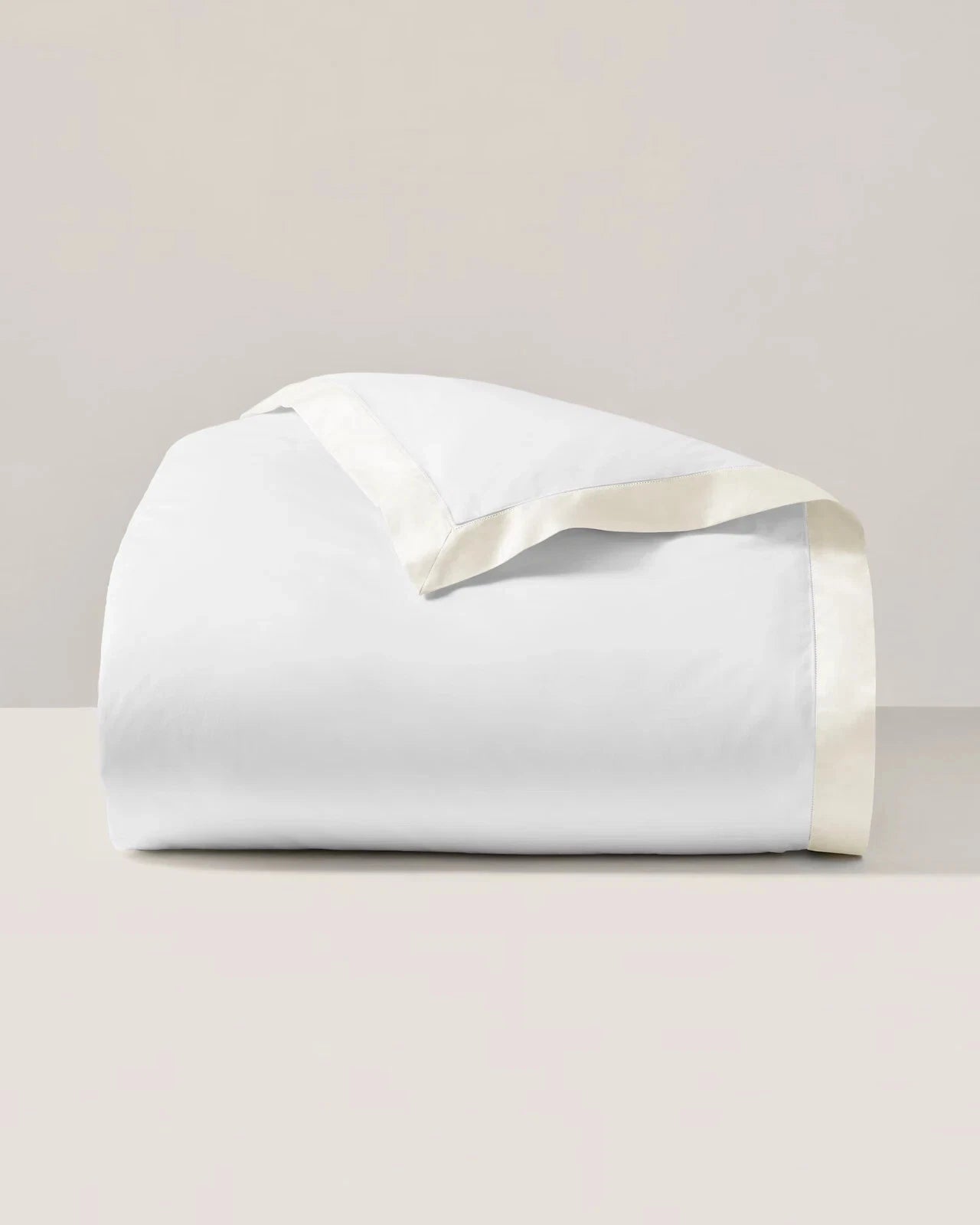 Ralph Lauren 100% Organic Cotton Sateen Border TWIN Duvet Cover Parchment $330