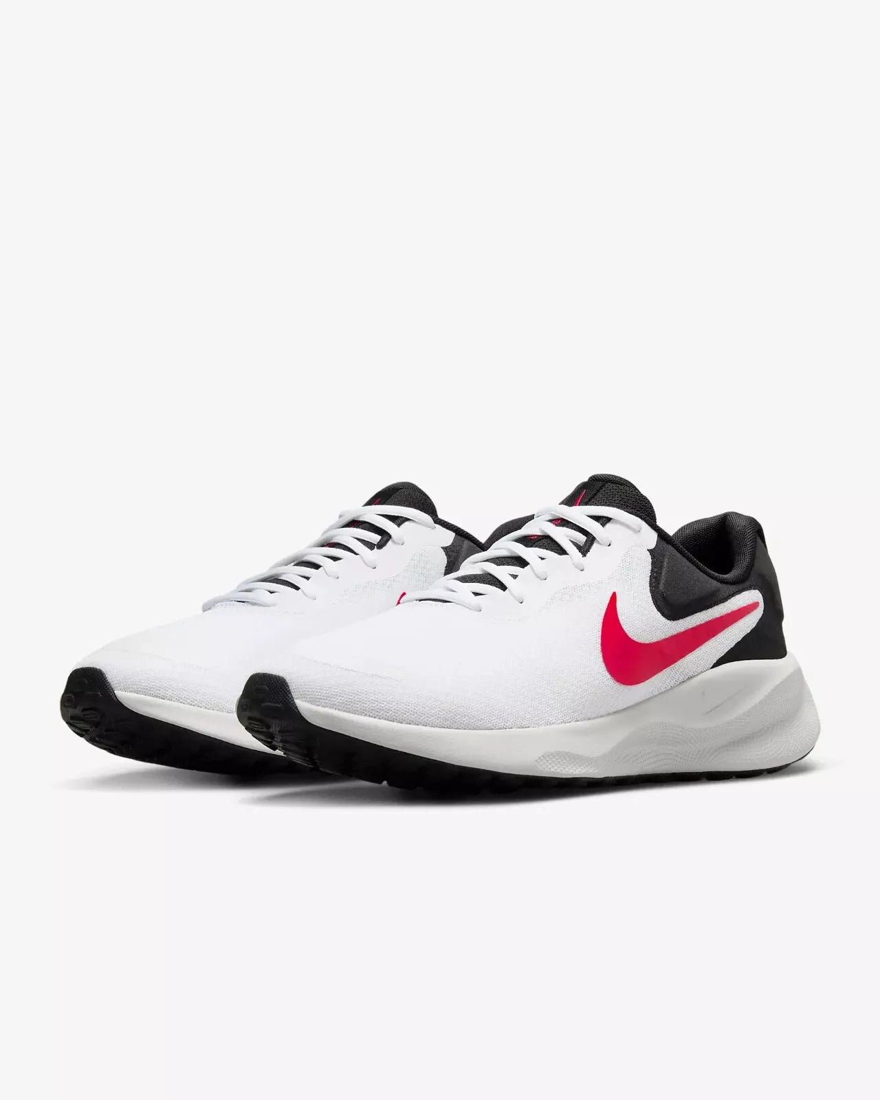 NEW Nike Revolution 7 Running Shoes, FB2207-102, Mens 11, White Fire Red