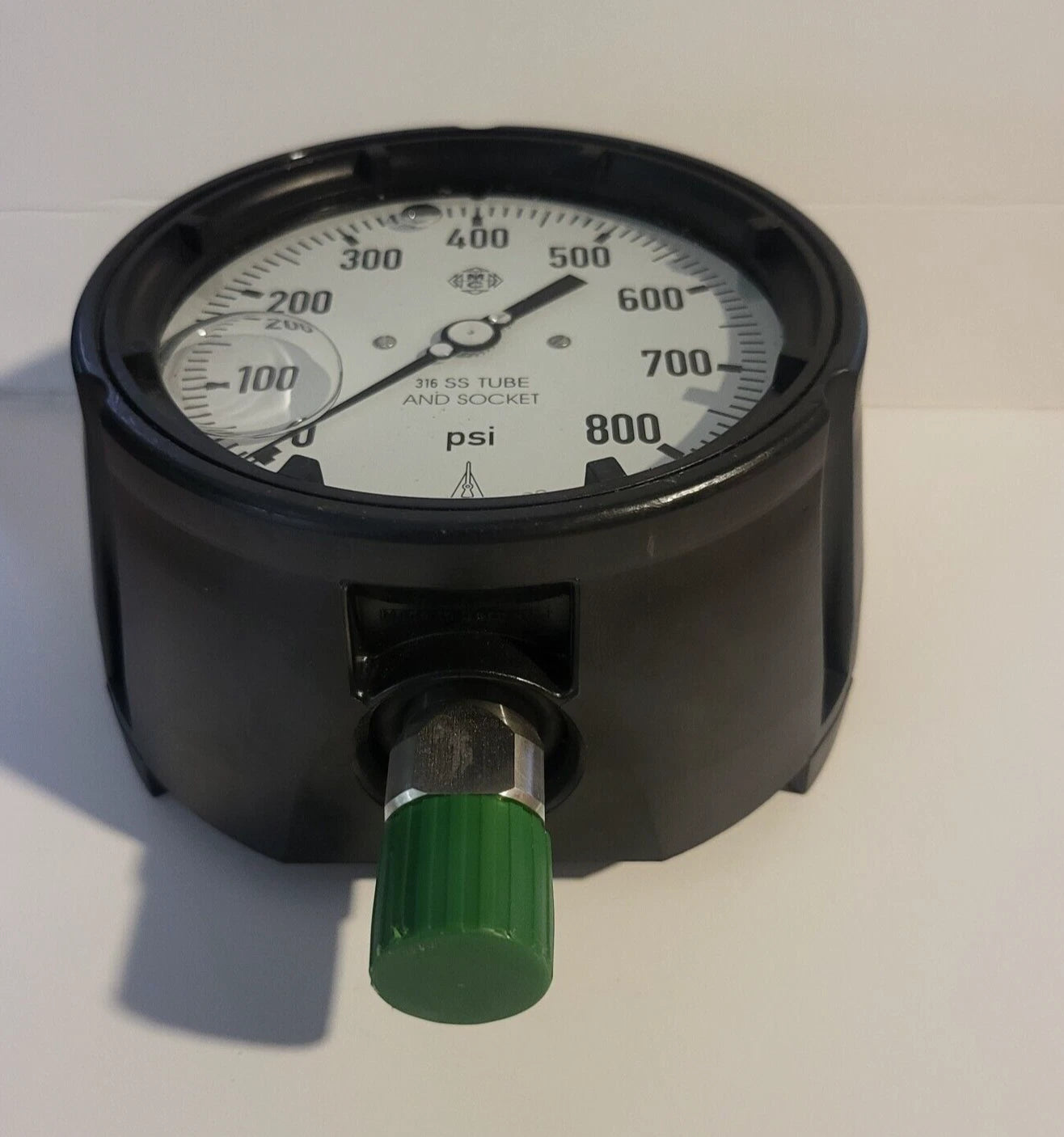 McDaniel MPB/SCJ AB 00203 0-800psi Pressure Gauge 316 SS Tube Socket 1/2"