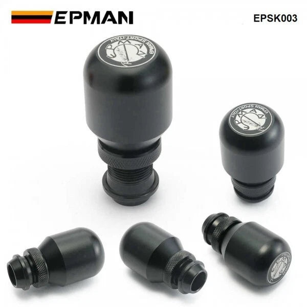 NEW EPMAN Universal Aluminum Height Adjustable Shift Knob, BLACK, FREE SHIPPING