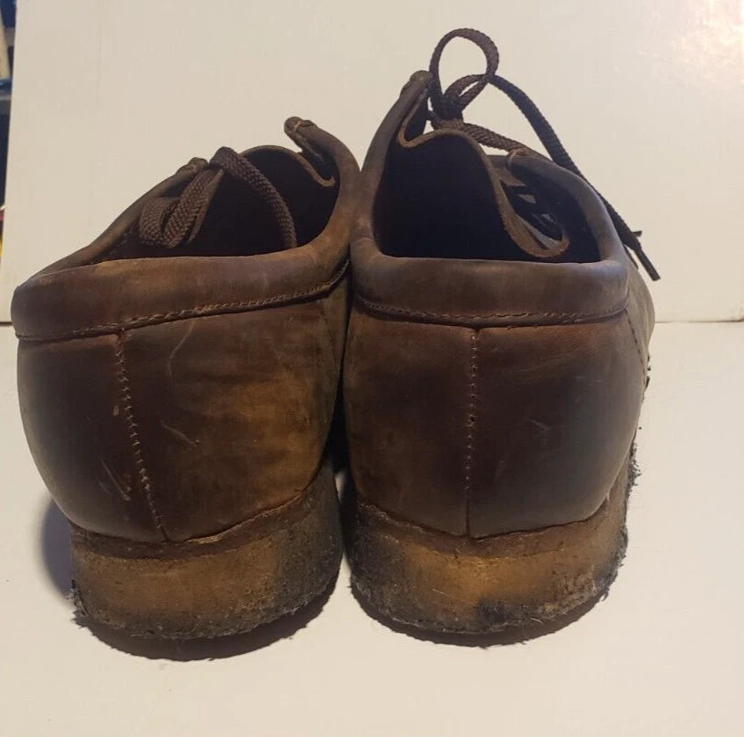 USED - Size 9.5 M - Clarks Originals Wallabee Mens Dark Brown Natural Crepe Sole