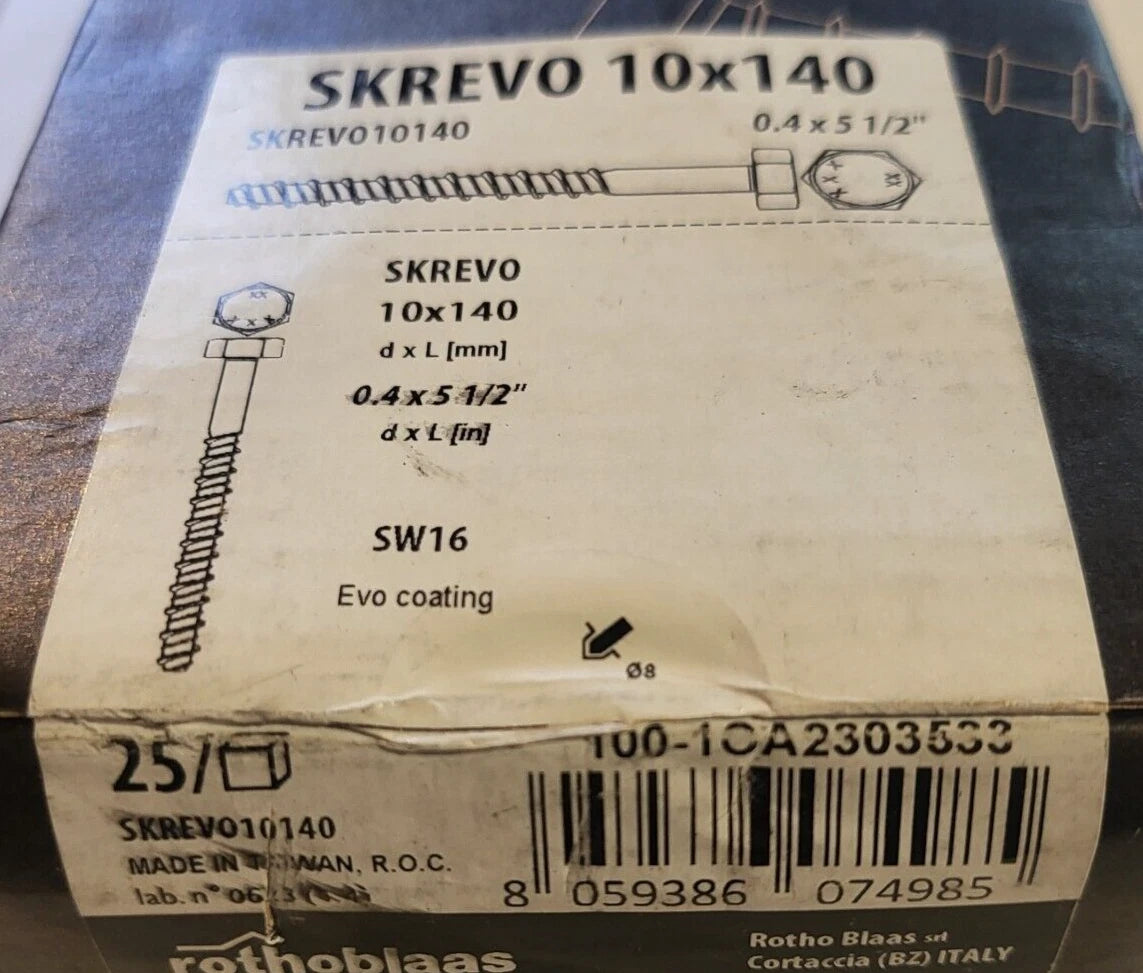 rothoblaas SKS EVO SCREW ANCHOR FOR CONCRETE PLUG 10X140 SKR10140