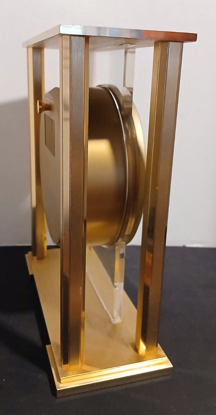 Vintage Seiko Quartz Brass Desk Mantle Clock Dual Chimes Works! Original Ppwk!