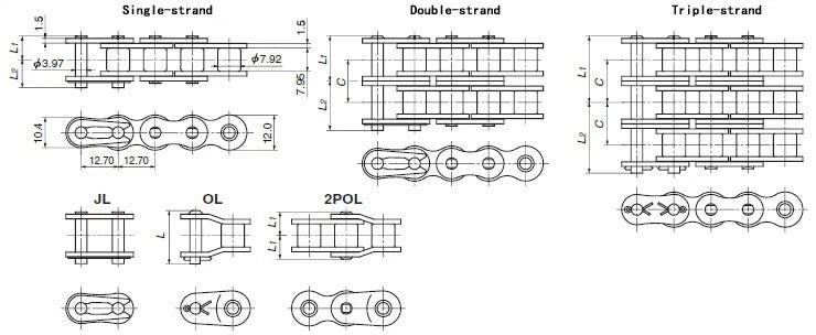 Tsubaki RS40-1-RP Single Roller Chain 10ft 1/2in