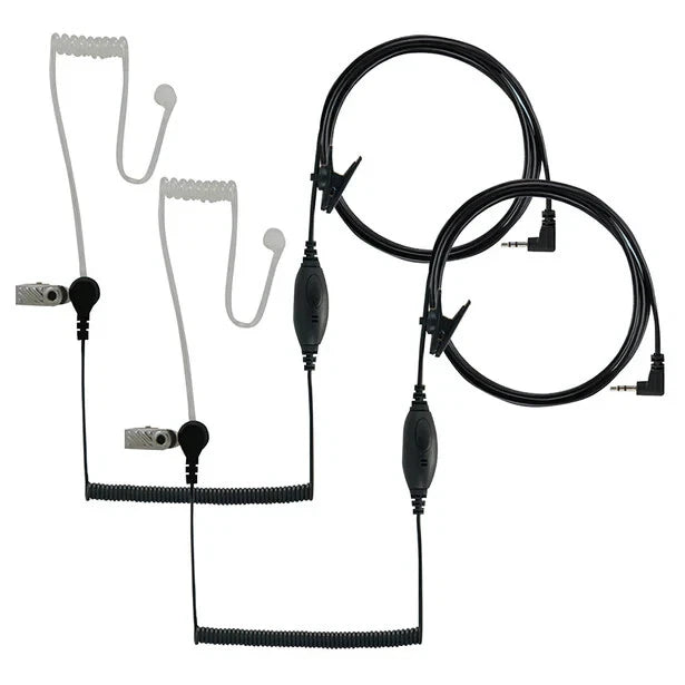 Cobra GA-SV01 2P Surveillance Walkie Talkie Headset Microphone, 2-Pack, Black