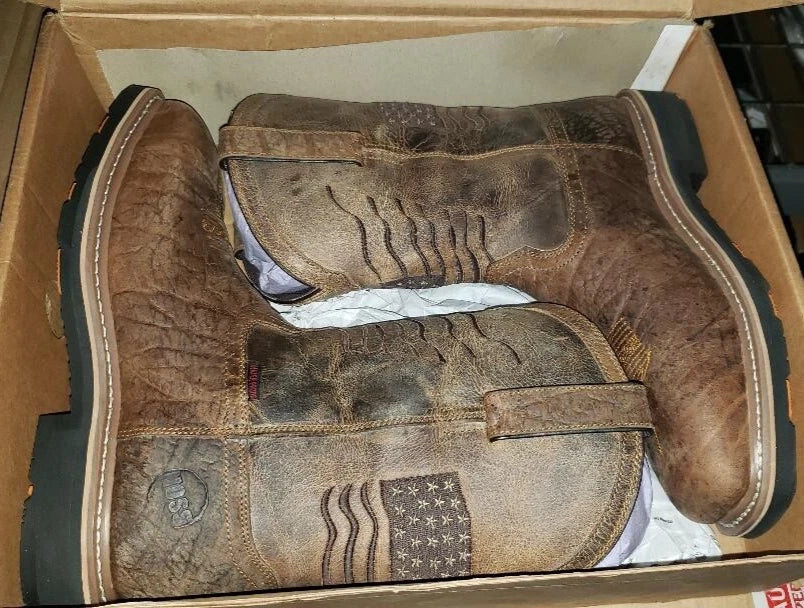 NEW Hoss Boots Mens Brown Leather Rushmore CT EH WP PR Western Work Boots
