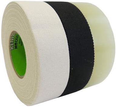 Renfrew Scapa Cloth Hockey Tape 3-Pack, Black & White Cloth, and Clear polyflex 1" x 25m