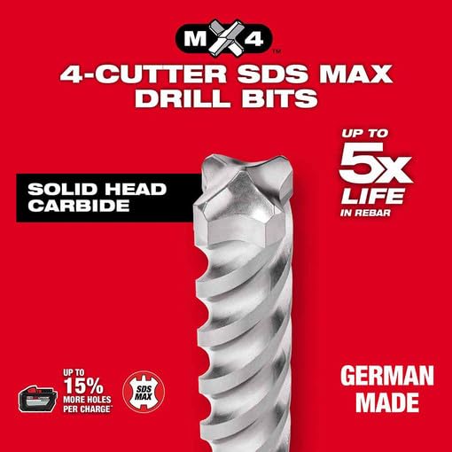 MILWAUKEE 48-20-3969 SDS MAX 4CT MX4 1-1/8" X (48-20-3969)