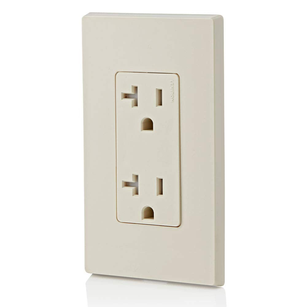 Leviton T5825 20 Amp Decora Tamper-Resistant Duplex Electrical Wall Outlet - Light Almond