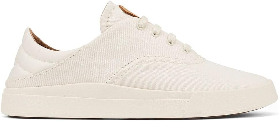 OLUKAI Kohu Women's Everyday Sneaker, Lightweight Canvas & Classic Lace-Up Design, All-Day Comfort & Support, Off White/Off White