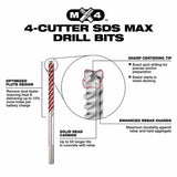 MILWAUKEE 48-20-3969 SDS MAX 4CT MX4 1-1/8" X (48-20-3969)