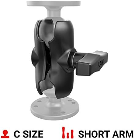 RAM Mounts Double Socket Arm RAM-201U-B Short Arm Compatible with RAM C Size 1.5" Ball Components