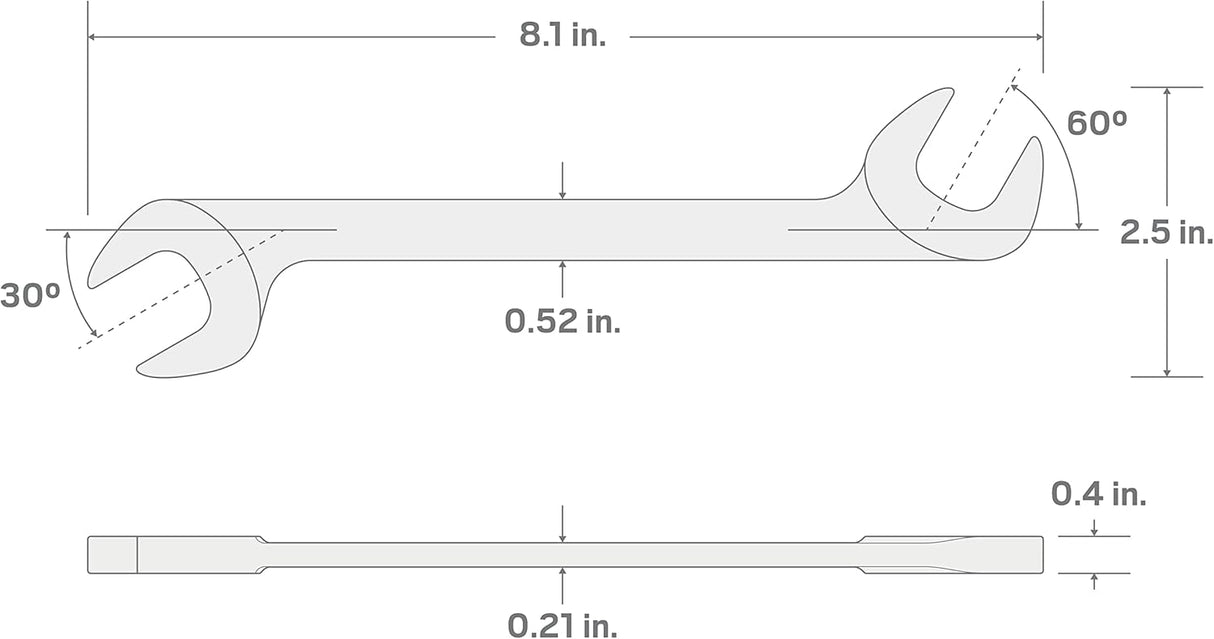 TEKTON 19 mm Angle Head Open End Wrench | WAE84019 | Made in USA