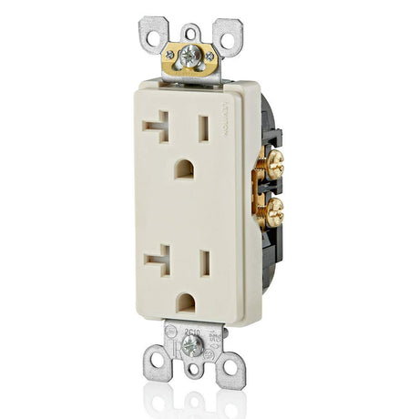 Leviton T5825 20 Amp Decora Tamper-Resistant Duplex Electrical Wall Outlet - Light Almond